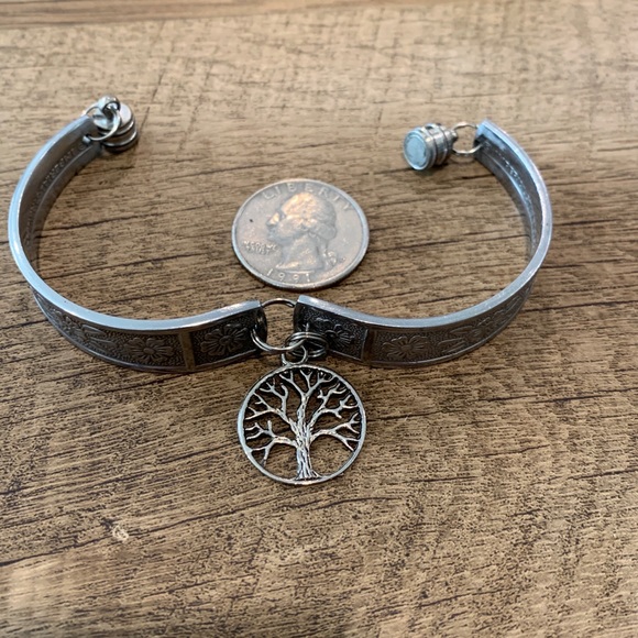 Tree of life stainless steel magnetic bracelet made from vintage spoons - Picture 6 of 11
